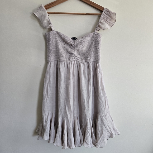 knee length dresses for ladies Mackenzie Ruffle Trim Mini Dress – honey main image 0